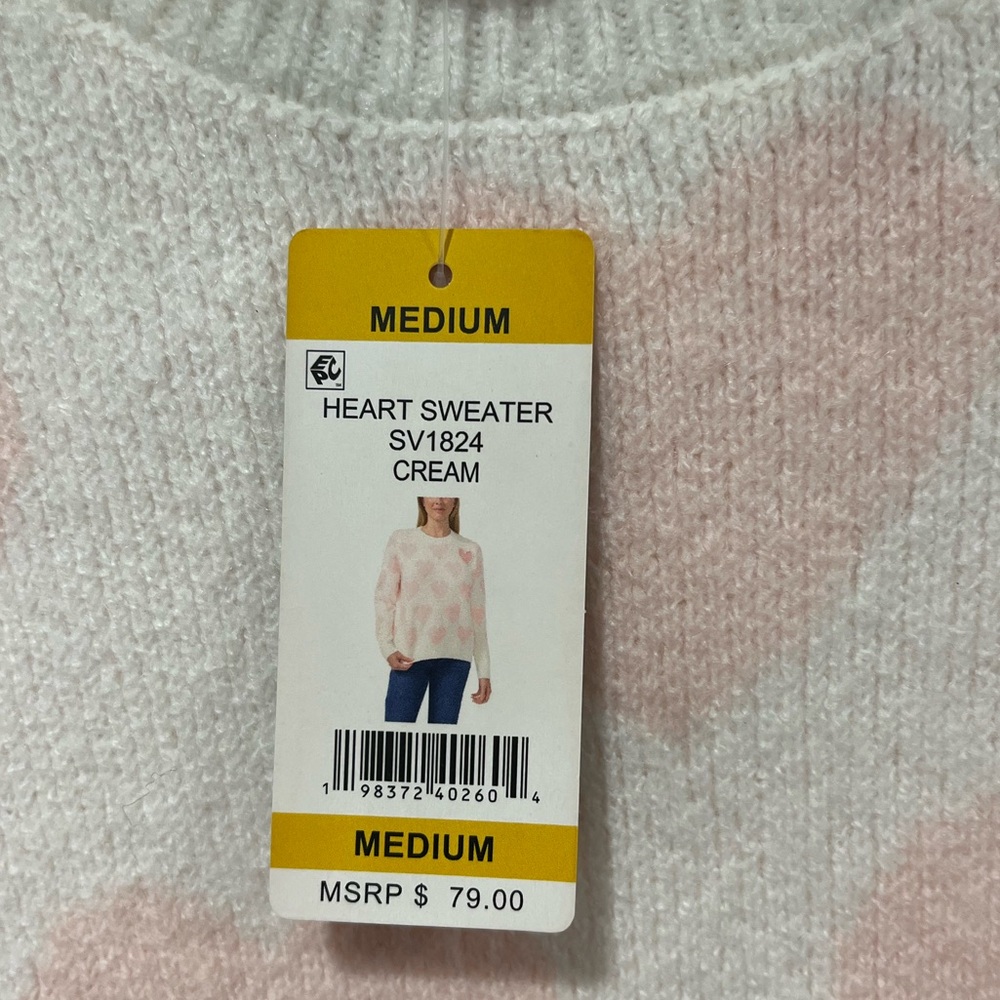 ❤️❤️❤️ NWT VINCE CAMUTO HEART SWEATER - Picture 5 of 5